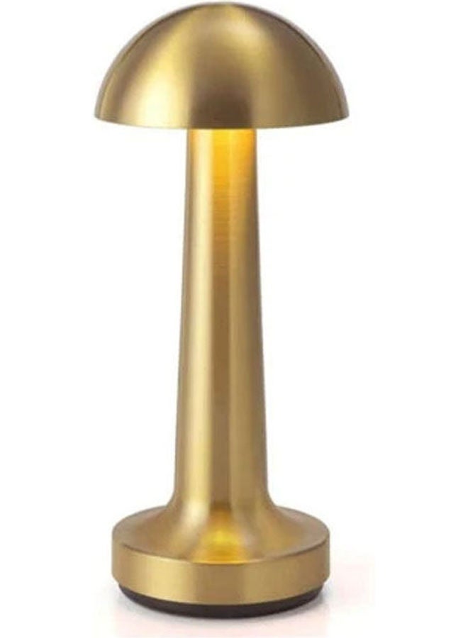 مصباح طاولة صغير للزينة بتصميم كلاسيكي بسيط ذهبي ، مصباح على شكل فطر ،مصباح ليلي لغرف الأطفال ، مصباح طاولة بجانب السرير 21*9*9 سم - Image 1